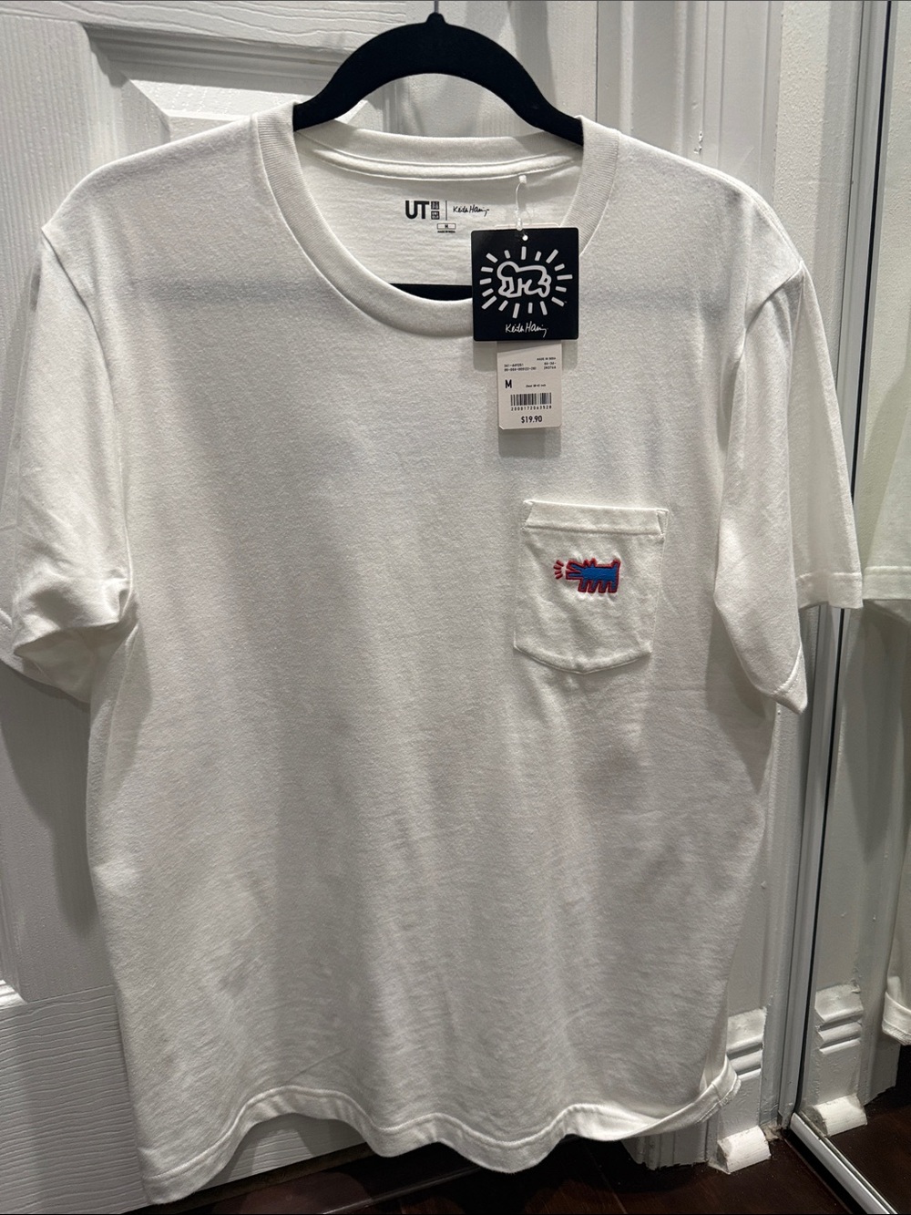 UNIQLO UT Men's White Pocket T‑Shirt x Keith Haring design limited